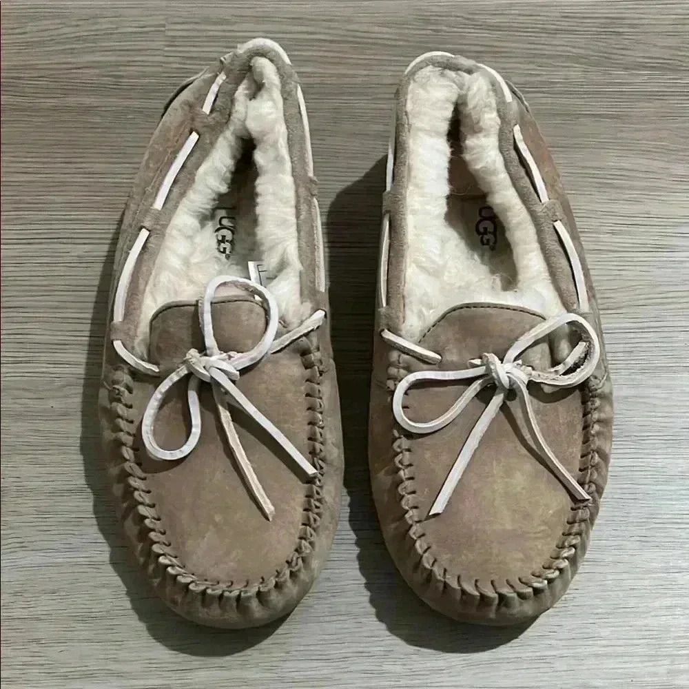 UGG Women's Beige Moccasin Slippers